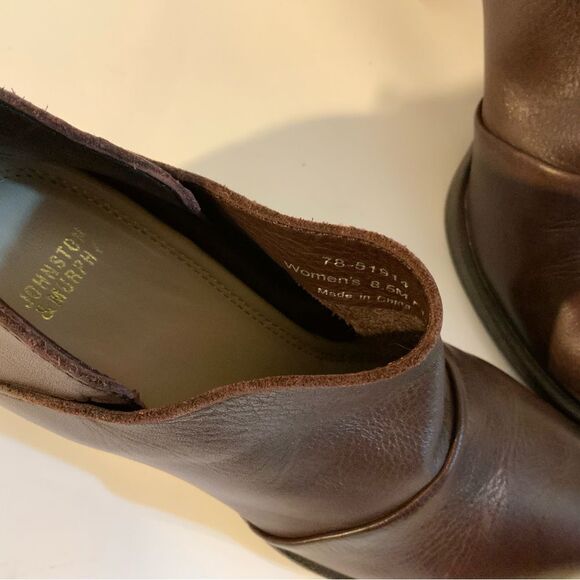 Johnston and Murphy Brown Back zip Block Heels size 8.5 - Picture 15 of 16